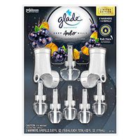 Glade Plugins Deep Amber Hills 1 Scented Oil Warmer & 6 Scented Oil Fragrance Refills