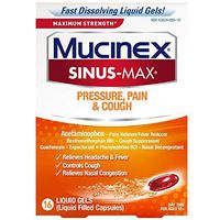 Mucinex Sinus-Max Max Strength Pressure, Pain & Cough Liquid Gels 16 ea ( Pack of 2)