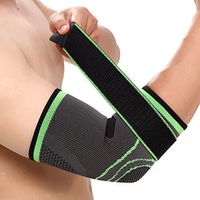 Bufccy Elbow Brace with Strap Compression Support Sleeve for Pain Relief, Tennis Elbow Brace and Golfers Elbow Treatment, Workouts – Reduce Elbow Pain - Single