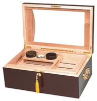 Quality Importers Trading The IL Duomo Cigar Humidor, Hold Up to 150 Cigars, Tempered Beveled Glass Dome Top, Glass Hygrometer with Brass Frame, Spanish Cedar Tray with Divider