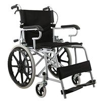 OCYE Foldable Medical Wheelchair, Large Universal Wheel, Two-Wheel Brake, Non-Slip Foot Pedal, Wide pad seat, Transport Wheelchair, Black