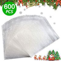Clear Resealable Cello Cellophane Bags - 600 Pcs 3.9 x 3.9 Inches Clear Self-Adhesive Bag with Adhesive Closure for Bakery, Candle, Soap, Cookie, Candies, Dessert Poly Bags