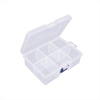 Plastic Organizer Storage Box for Dymo Label Tape & Washi Tape, Adjustable Divider Clear Box for Dymo Embossing Label Maker Tape, 6 Compartments