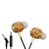 Leiqin in-Ear Headphones Super Soft Silicone Earbuds Wooden Earphones, Pure Sound, Phone Control with Mic for Smartphone/PC/Tablet/Laptop-Ancient Wagon Wheel