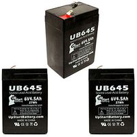 3 Pack Replacement for Leoch DJW6-4.5 Battery - Replacement UB645 Universal Sealed Lead Acid Battery (6V, 4.5Ah, 4500mAh, F1 Terminal, AGM, SLA) - Includes 6 F1 to F2 Terminal Adapters
