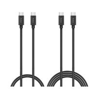 USB C to USB C Cable 2 Pack [3ft+6ft] Yoobao Fast Charging Cord USB Type C 3A PD Charger Connector Compatible with Samsung Google Pixel Nexus 6P MacBook iPad Pro 2019 Nintendo Switch and More-Black