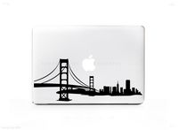 CityScape Golden Gate Bridge Sticker Decal For MacBook Pro, PC, Laptop, Window, Car, or Wall