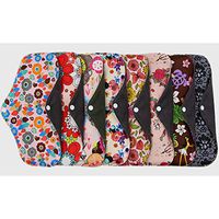 Milisten Reusable Sanitary Pads 5Pcs Menstrual Pads Bamboo Charcoal Cloth Washable Sanitary Towels for Women Female Ladies Random Color 25x18cm