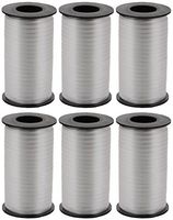 6-Pack - Berwick Splendorette Crimped Curling Ribbon, 3/16-Inch Wide by 500-Yard Spools, Silver