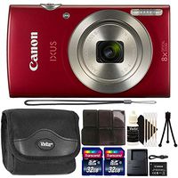Canon IXUS 185 / ELPH 180 20MP Red Compact Digital Camera with 64GB Top Accessory Gift Set