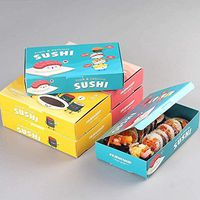 AXZHYX Bowl Disposable Thick Paper Sushi Box - Casual Food Party Picnic Bulk Purchase Box can be Heated in The Microwave [100 Packs] Hotel Tableware Home Noodles Boiled Fish Soup Bowl (Color : Blue)