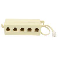 uxcell 6P4C RJ11 5 Way Outlet Modular Telephone Line Adapter Splitter Cable