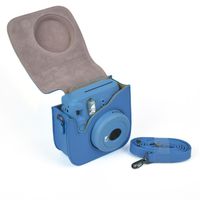 Mchoice Classic Leather Camera Case Bag Cover For Fujifilm Instax Mini 9/Mini 8/8+ (Blue)