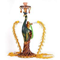 Hookah Set, Arabian Hookah Resin Cigarette with Led Light, Craft Hookah Set + 5 Hookah Coal,3