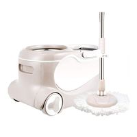DXDAJ Stainless Steel Deluxe 360 Spin Mop & Bucket Floor Cleaning System Included Easy Press Handle with Microfiber Mop Heads