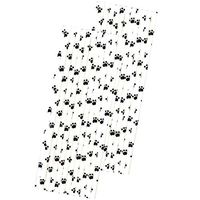 Dog Theme Paw Print Paper Drinking Straws - Black White - 7.75 inches - 50 Pack - Outside The Box Papers Brand