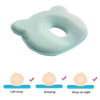 Baby Pillow, Newborn Baby Head Shaping Pillow Preventing Flat Head Syndrome (Plagiocephaly) for Your Newborn Baby，Made of Memory Foam Head- Shaping Pillow and Neck Support (0-12 Months) (Blue)