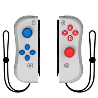 Kinvoca Joy Con Controller Replacement for Nintendo Switch, L/R Joycon Pad with Wrist Strap, Alternatives for Nintendo Switch Controllers, Wired/Wireless Switch Remotes - Light Gray