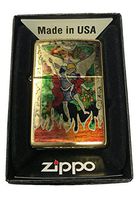 Zippo Custom Lighter - St Michael Archangel Fusion - High Polish Brass - Gifts for Him, for Her, for Boys, for Girls, for Husband, for Wife, for Them, for Men, for Women, for Kids