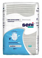 Seni Active Super, Underwear for Moderate to Heavy Incontinence, Medium, 20 Count (Pack of 4)