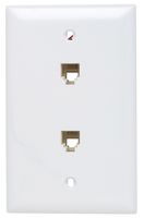 Legrand - Pass & Seymour TPTE2WCC10 Two Modular RJ11 TelephoneJacks with Wall Plate, Four Conductor, Single Gang, White