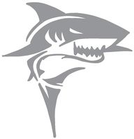 hBARSCI Shark Vinyl Decal - 5 Inches - for Cars, Trucks, Windows, Laptops, Tablets, Outdoor-Grade 2.5mil Thick Vinyl - Gray