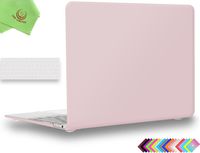 UESWILL 2in1 Smooth Matte Hard Shell Case with Clear Keyboard Cover for MacBook 12 inch with Retina Display (Model: A1534) + Microfibre Cleaning Cloth, Rose Quartz