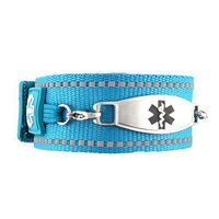 Waterproof Medical Alert ID Bracelet - Custom Engraving Included - Active, Sports - Turquoise Bracelet/Black (S)