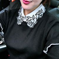 Franterd Women Retro Cute False Shirt Collar Casual Vintage Choker Necklace Detachable Lapel Fake Collar (C)