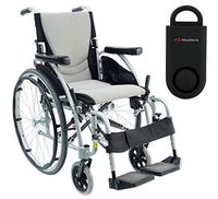 S-Ergo 125 Ergonomic Wheelchair | Seat Size 16" X 17" | Flip-Back Armrest | Swing Away Footrest | Frame Color Silver & Free 130 dB Black Safety Alarm!