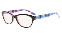 Eyekepper Computer Readers Cat Eye Reading Glasses Blue Light and Glare Blocking, Amber Tinted Lenses (Pink,+0.75)