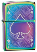 Zippo Custom Lighter: Ace of Spades Engraved - Spectrum 78747