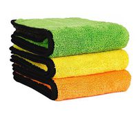 Kxtffeect 2Pcs 840gsm Ultra-Thick Microfiber Polishing Waxing Drying Cleaning Towel Cloth 15" x 17.7" (Random Color)