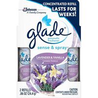 Glade Sense and Spray Twin Pack Lavender and Vanilla Automatic Freshener Refill, 0.86 Ounce - 6 per case.