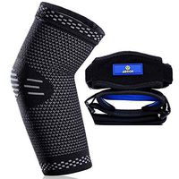 ABYON Tennis Elbow Straps (2 Pack) + Elbow Compression Sleeve (1 Pack),Elbow Brace with Medical Compression for Tendonitis, Elbow Support for Men & Women (Black, Medium)