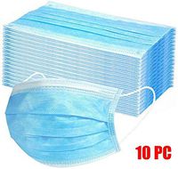 URTEOM Anti Dust 3 ply Face Masks, Breathable Face Masks Elastic Earloop Dust Mask Mouth Cover Safety Mask Protection from Dust, Pollen, Pet Dander, Other Airborne Irritants (10pcs)