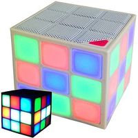 New Wayzon Magic Rubik's Cube Portable LED RGB Light Deep Bass Bluetooth 4.0 Wireless Speakers with Build in Microphone Hands-Free Function TF Card Mode(White) (White)