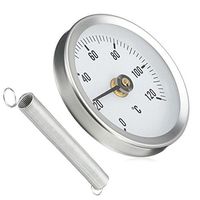 Fishoo 63MM 0-120 Centigrade Clip-On Pipe Dial Thermometer Metal Temperature Temp Gauge with Spring