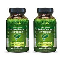 Irwin Naturals Aloe & Triphala Active Cleanse + Probiotics Natural Digestive Support - Gentle, Effective Detox + Elimination 2-Part Colon Care - Nourish + Balance - 60 Liquid Softgels (Pack of 2)