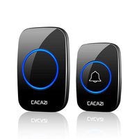 Wireless Doorbell kit, Plug-in Receiver, Waterproof Push Button with 1000 feet Operating Range, 3 Volume Levels, 38 Chimes, LED flash & CD Sound For Home/Office/Classroom Use (1X1 Black)