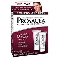 Prosacea Medicated Rosacea Gel - Controls Rosacea Symptoms of Redness, Pimples & Irritation - Twin Pack - Two 0.75oz Tubes (1.5oz Total)