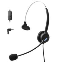 Comdio 2.5mm Call Center Telephone Headset with Mic + Volume Mute Controls for Polycom IP320 IP321 IP330 IP331 SoundPoint Pro SE-220 Zultys Technologies: ZIP 4x4 ZIP 4x5 IP Phones (H103VP2)