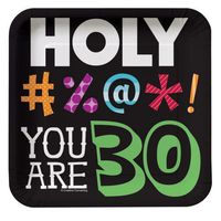 Creative Converting Holy Bleep You're 30 7-inch Birthday Paper Plates 8 Per Pack