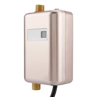 Mini Instant Water Heater Electric Under Sink, 110V 3000W Tankless Hot Water Heater with Leakage Protection and LCD Digital Display for Hand/Face/Dishes Washing Kitchen Bathroom(Gold)