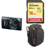 Canon PowerShot ELPH 190 Digital Camera w/ 10x Optical Zoom and Image Stabilization - Wi-Fi & NFC Enabled (Black) + Free Accessory Bundle