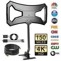 BigSK Outdoor 180Miles Amplified TV Antenna - Upgraded HDTV Antenna Long Range Omni-Directional with Pole Mount High Difinition Digital TV Antenna for 4k 1080p FM/VHF/UHF 32Ft RG6 Copper Cable