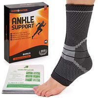 Ankle Support Compression Sock - Ultra Breathable Ankle Brace, Elastic and Comfortable - Compression Support Brace for Injury Recovery and Joint Pain Relief, 10 Sterile Gauze Swabs Included (Large)