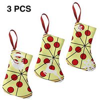 Christmas Stockings Gift Bag Pizza Cartoon Clip Art Stylish for Funny Xmas Party