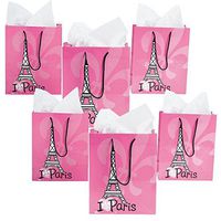 Fun Express Pink I Love Paris Gift Bags - 24 ct