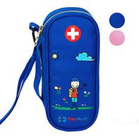 PracMedic EPIPEN Carrying Case for Kids- Holds 2 Epi Pens or Auvi-Q, Asthma Inhaler, Generic Benadryl Small, Nasal Spray, Eye Drops, Medicine, Vials, Syringes, Ice Pack- Sold Empty (Blue)